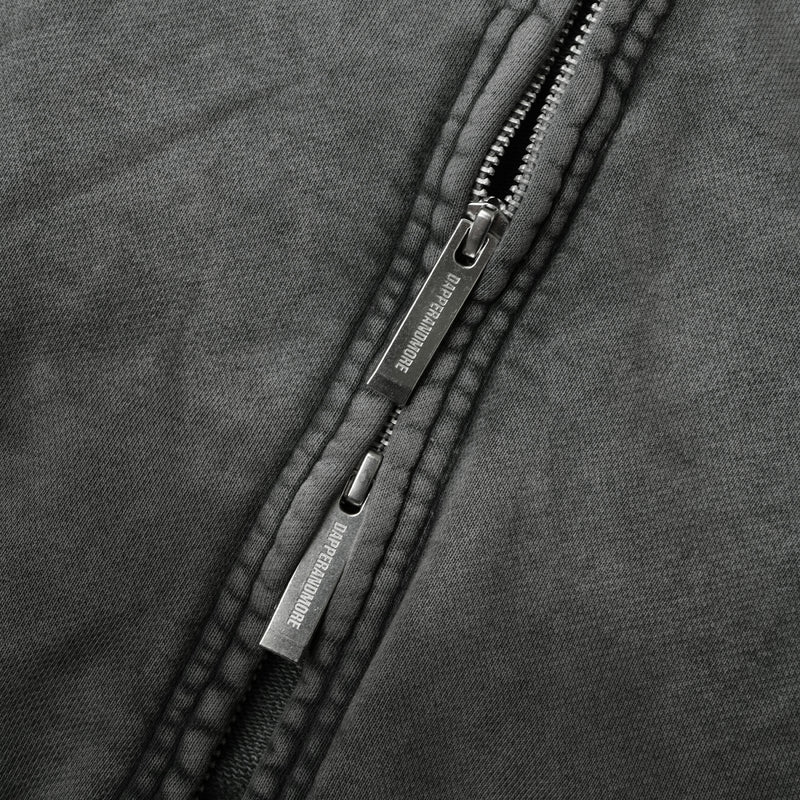 GARMENT-DYED HOODIE/ DARK GREY