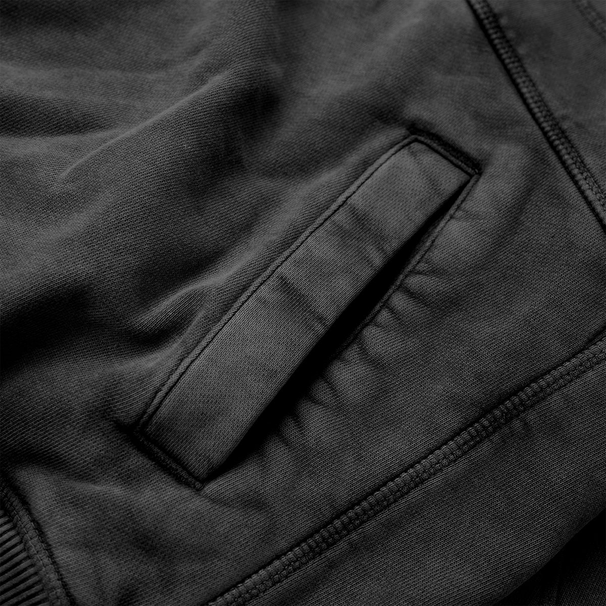 PANELLED HOODIE WASHED/ BLACK