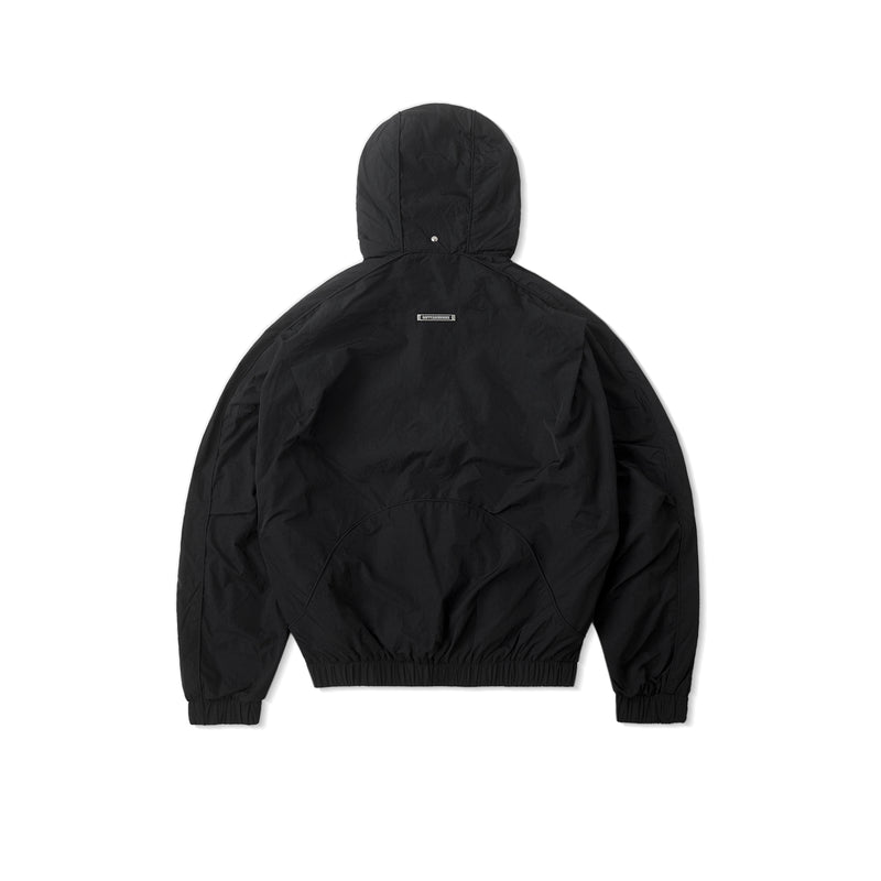 HOOD PANELLED JACKET/ BLACK
