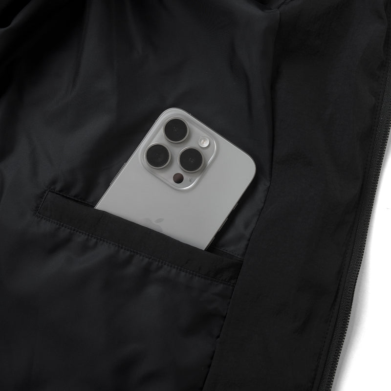 HOOD PANELLED JACKET/ BLACK