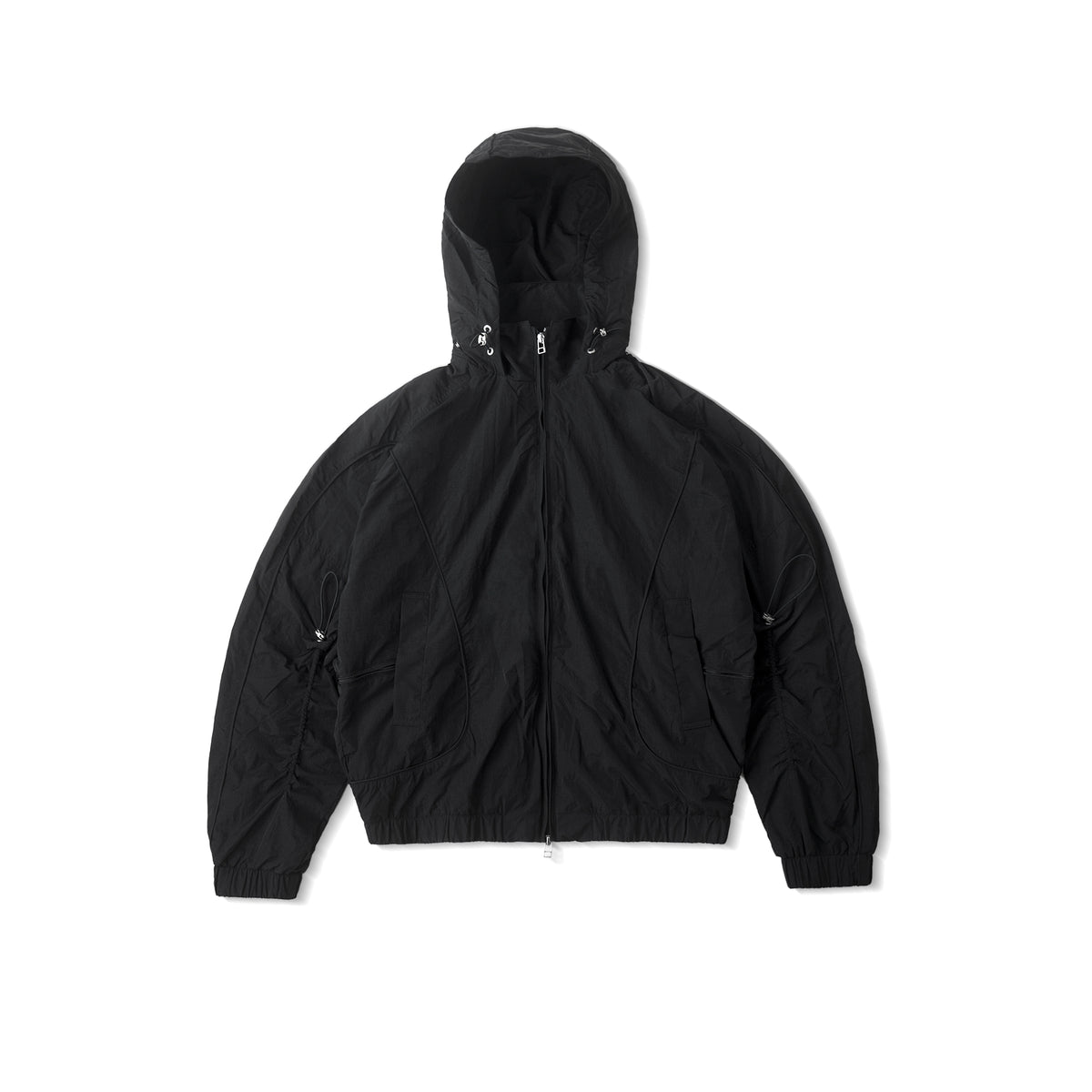 HOOD PANELLED JACKET/ BLACK