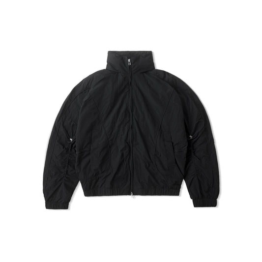 HOOD PANELLED JACKET/ BLACK