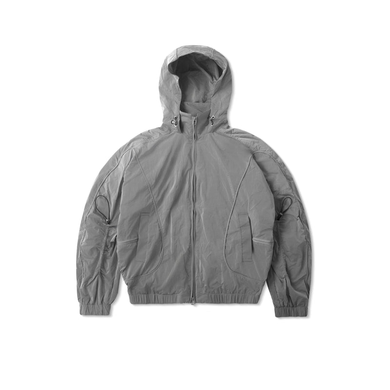 HOOD PANELLED JACKET/ GREY