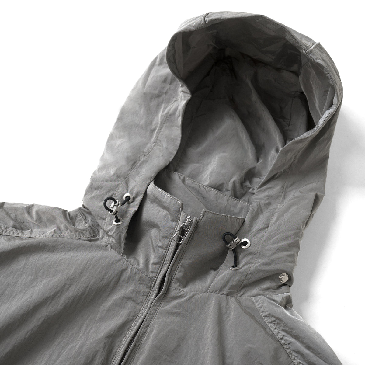 HOOD PANELLED JACKET/ GREY