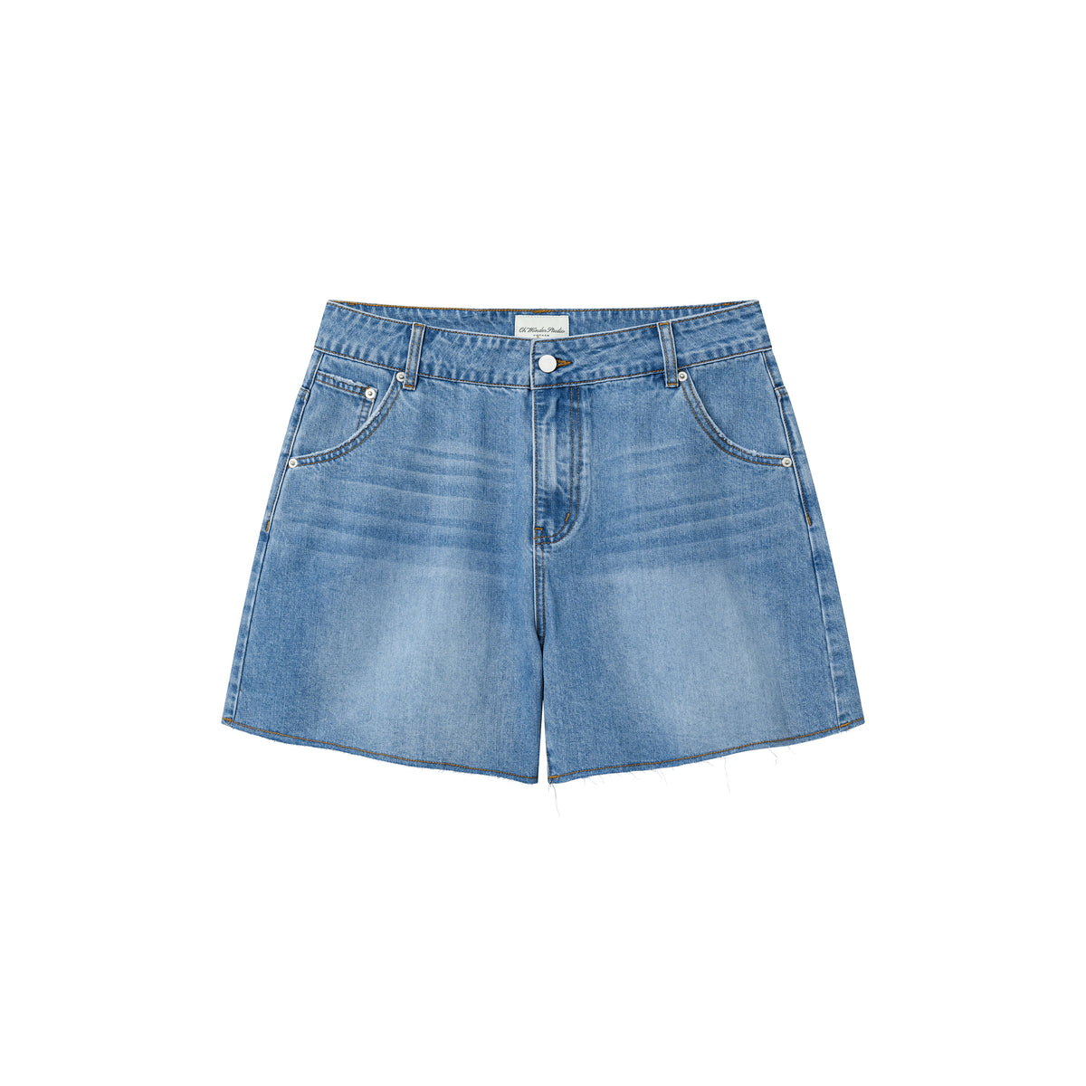 OWST LOOSE DENIM SHORTS - MID-WASH BLUE