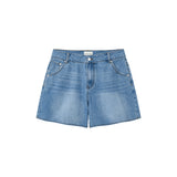 OWST LOOSE DENIM SHORTS - MID-WASH BLUE