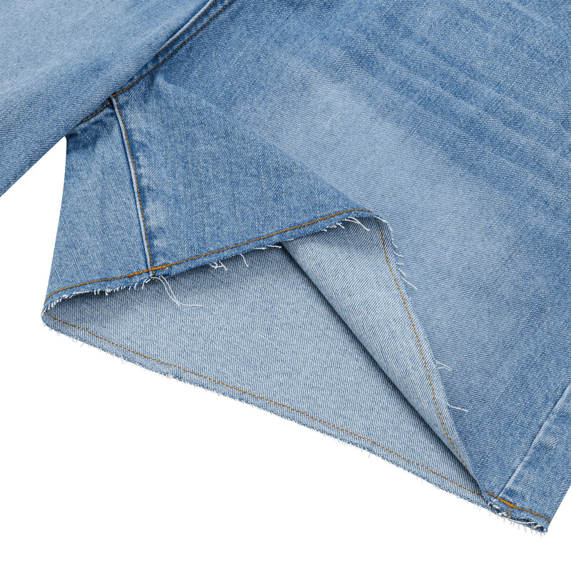 OWST LOOSE DENIM SHORTS - MID-WASH BLUE