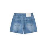 OWST LOOSE DENIM SHORTS - MID-WASH BLUE