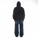 METAL ZIPPED HOODIE/ BLACK