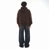 METAL ZIPPED HOODIE/ BROWN