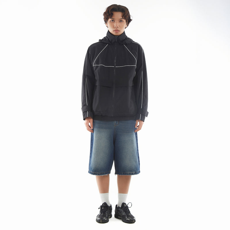 BASIC LINE WINDBREAKER JACKET/ BLACK