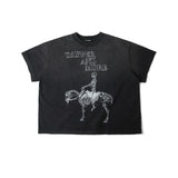 SKELETON HORSE WASH T-SHIRT/ BLACK
