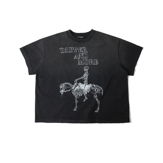 SKELETON HORSE WASH T-SHIRT/ BLACK