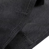 WIDE- LEG GREY WASHED DENIM PANTS/ BLACK