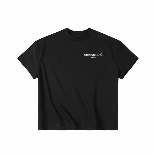 BLACK "WHENEVER" LOGO SS26 T-SHIRT