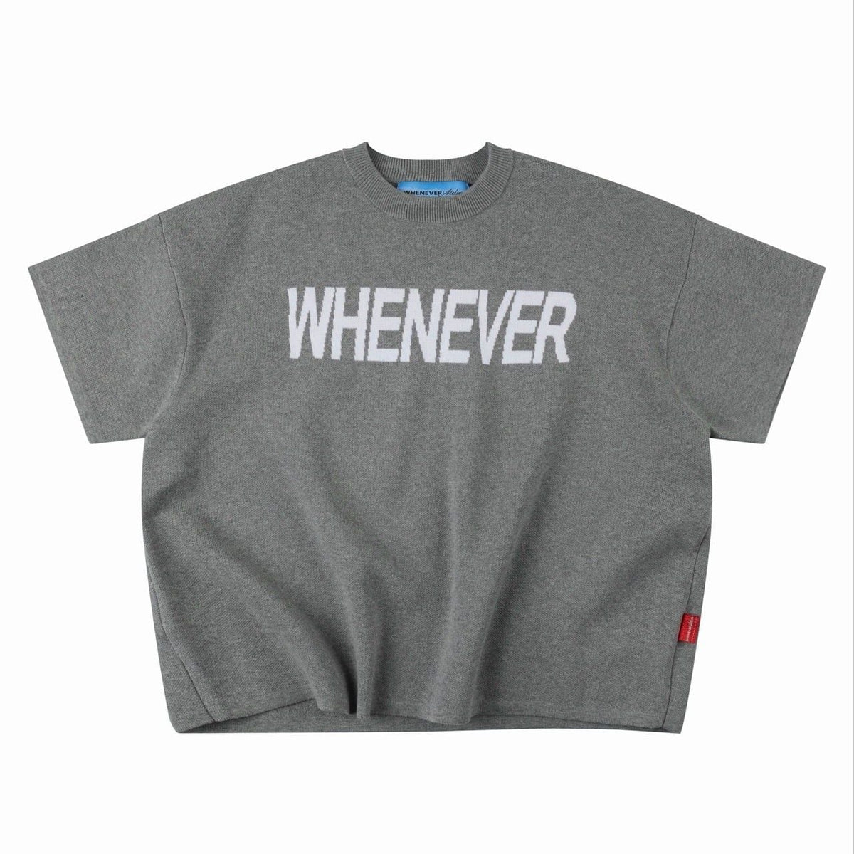 GREY WHENEVER “ SIGNATURE KNIT T - SHIRT