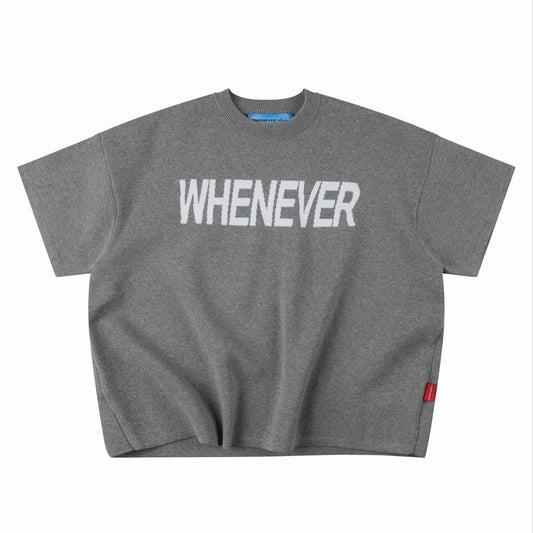 GREY WHENEVER “ SIGNATURE KNIT T - SHIRT