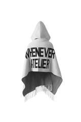 GREY "WHENEVER" FRINGE HOOD SCARF