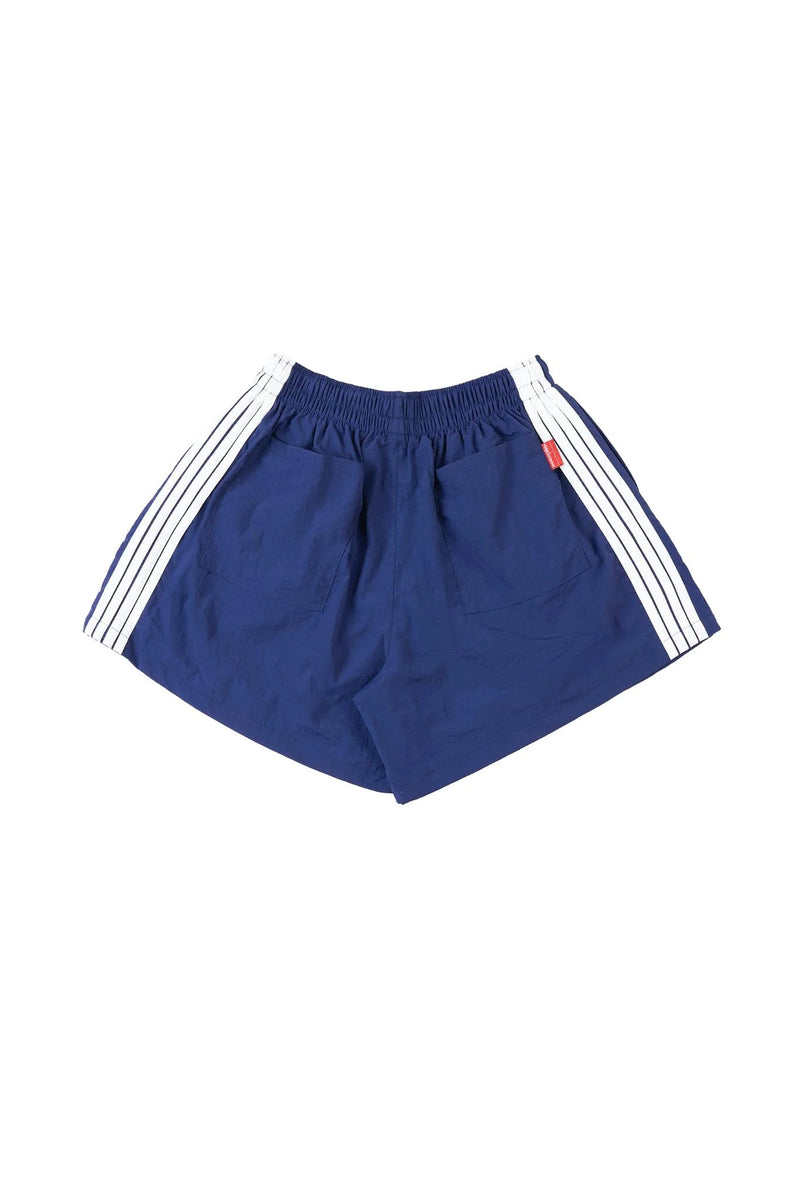 NAVY "WHENEVER" YATCH LOGO SHORTS