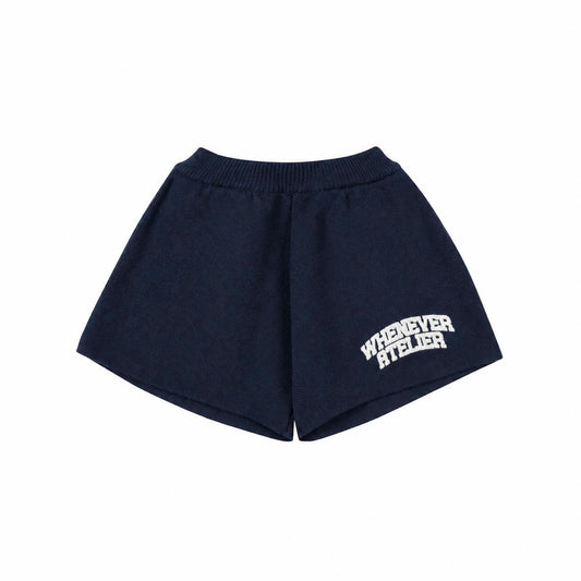 NAVY "WHENEVER" BASIC LOGO KNIT SHORTS