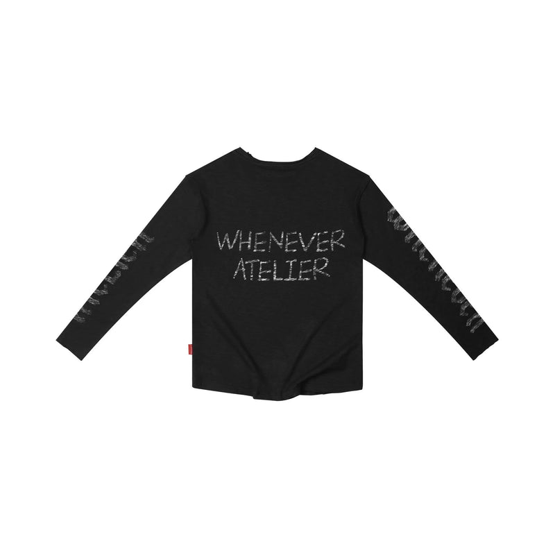BLACK “WHENEVER” STAR GIRL LONG SLEEVE