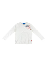 WHITE “WHENEVER” SAKURA LONGSLEEVES T-SHIRT