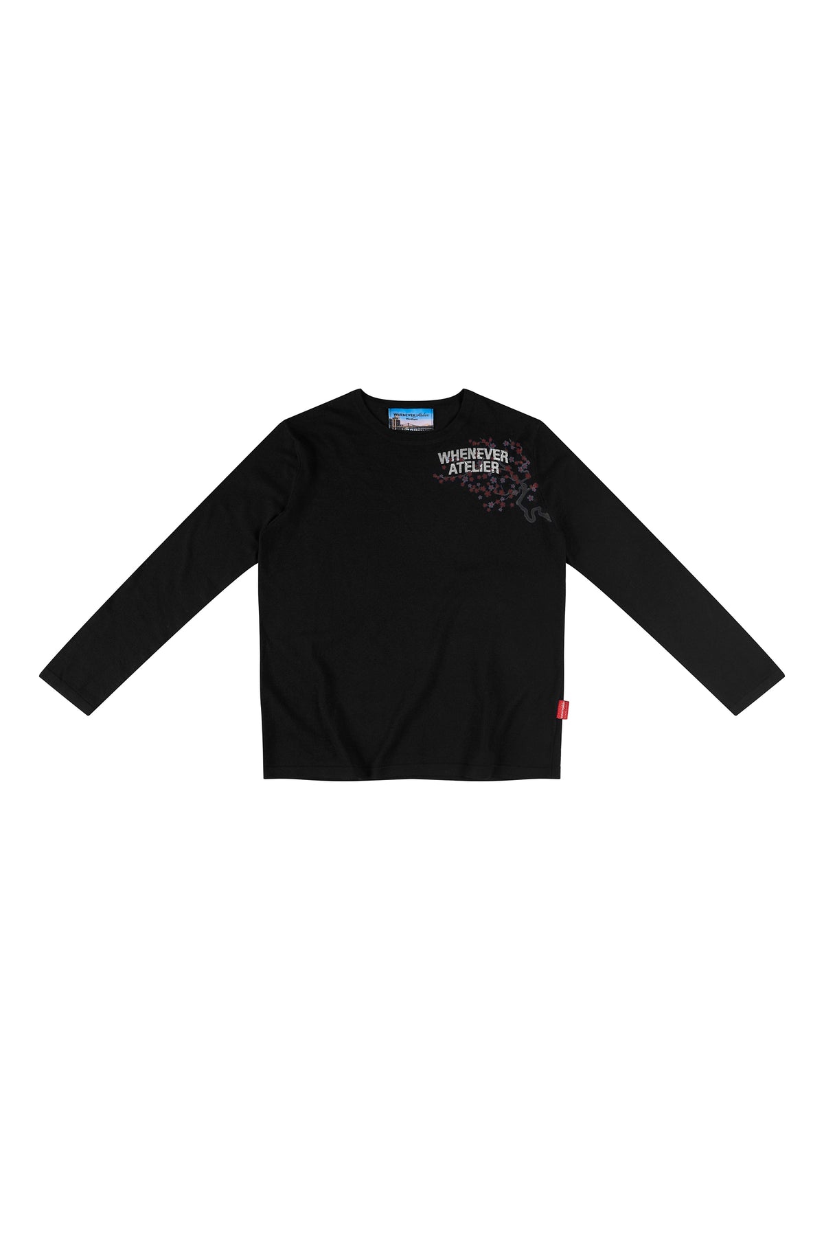 BLACK “WHENEVER” SAKURA LONGSLEEVES T-SHIRT