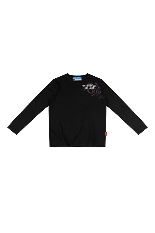 BLACK “WHENEVER” SAKURA LONGSLEEVES T-SHIRT
