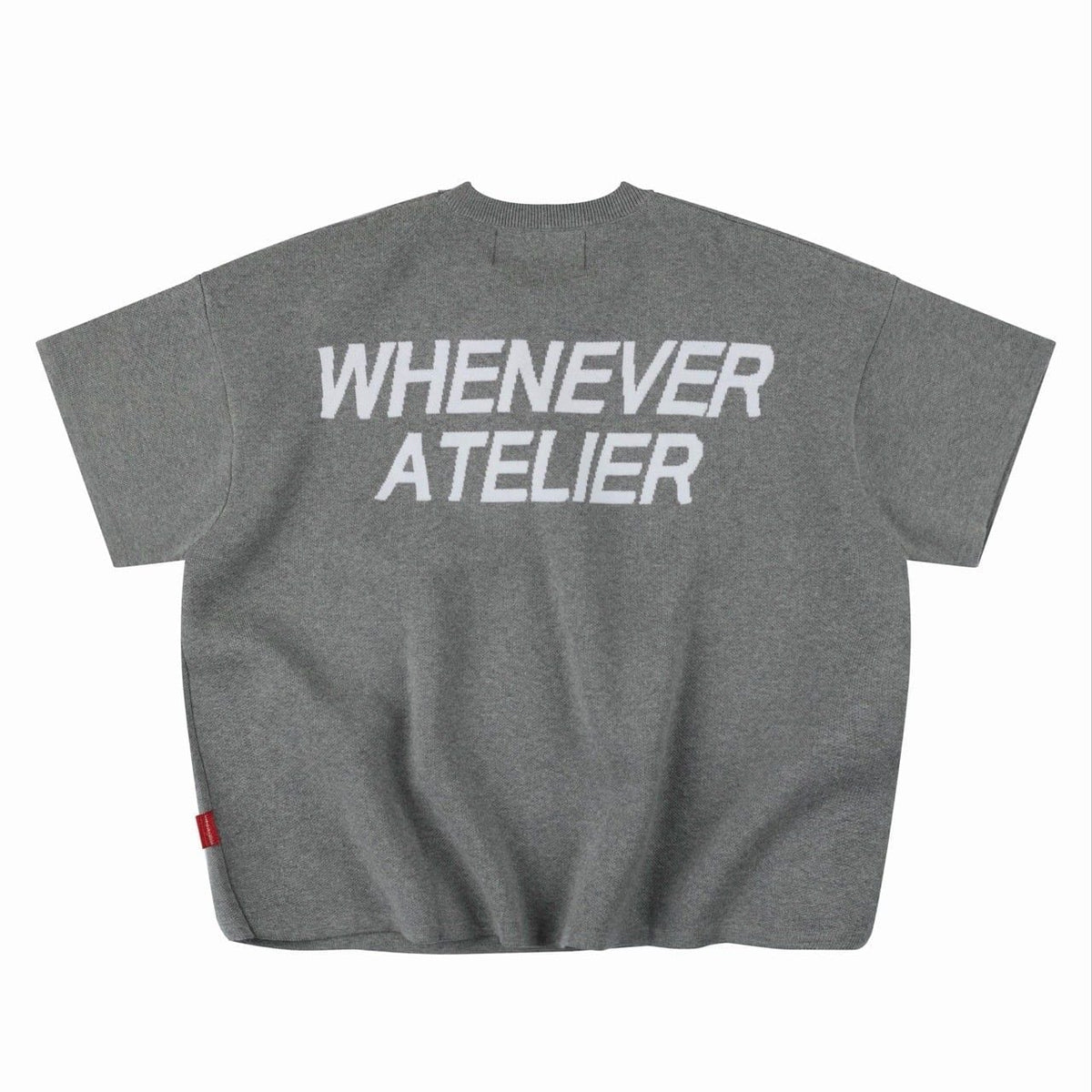 GREY WHENEVER “ SIGNATURE KNIT T - SHIRT