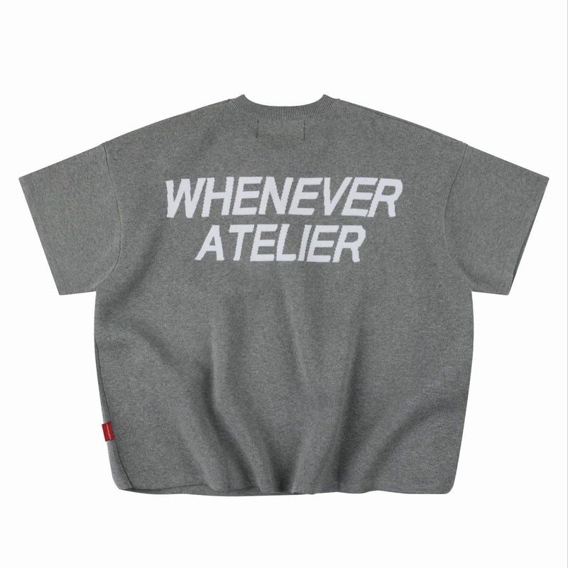 GREY WHENEVER “ SIGNATURE KNIT T - SHIRT