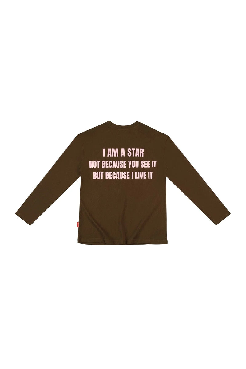 BROWN "WHENEVER" STAR MANIFESTO LONGSLEEVES