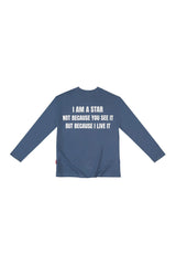 NAVY "WHENEVER" STAR MANIFESTO LONGSLEEVES