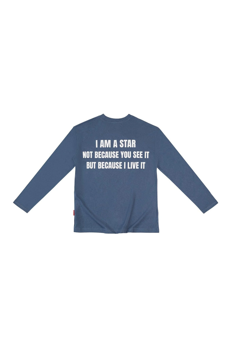 NAVY "WHENEVER" STAR MANIFESTO LONGSLEEVES