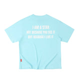 BABY BLUE "WHENEVER " STAR MANIFESTO T-SHIRT