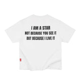 WHITE "WHENEVER " STAR MANIFESTO T-SHIRT