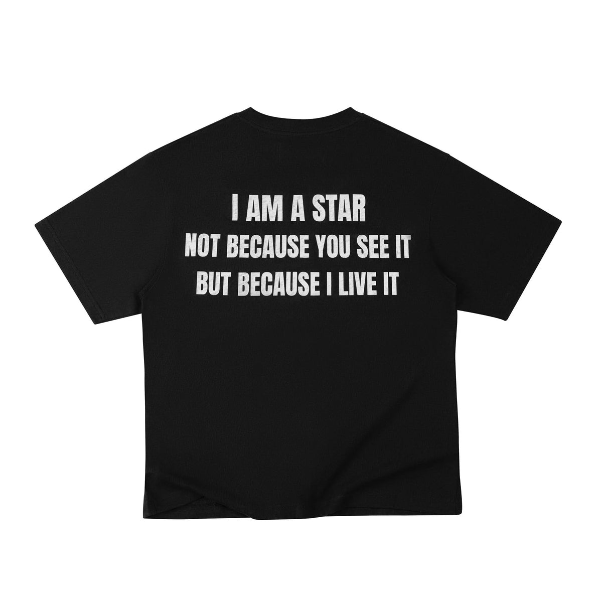 BLACK "WHENEVER " STAR MANIFESTO T-SHIRT