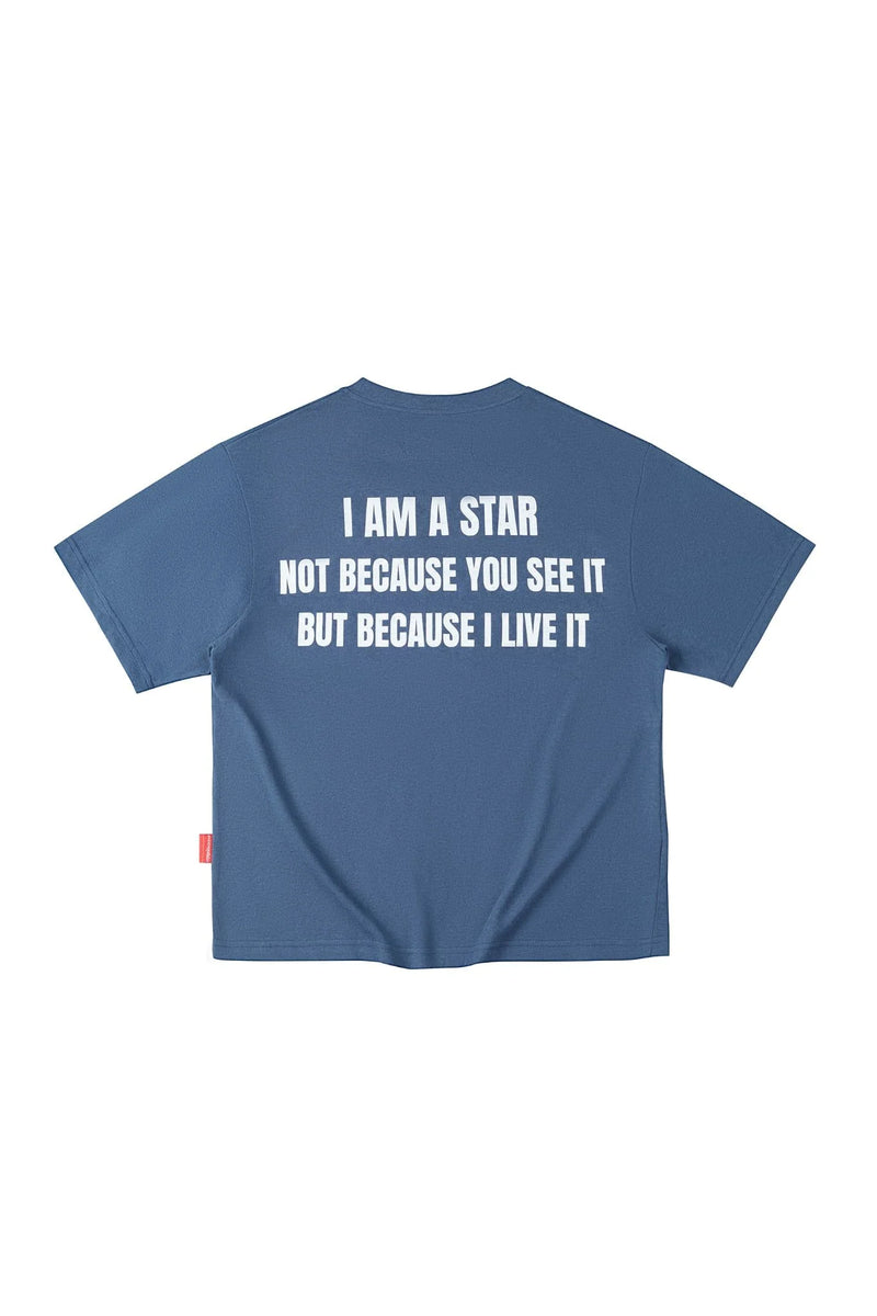 NAVY "WHENEVER " STAR MANIFESTO T-SHIRT