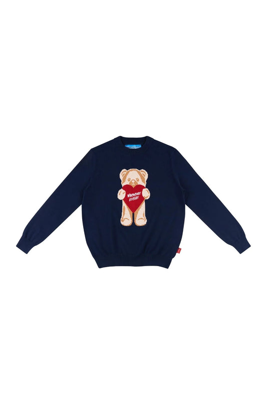 NAVY "WHENEVER" LITTLE BEAR SWEATER