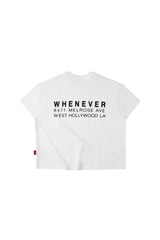 WHITE "WHENEVER" LA POP-UP  T-SHIRT
