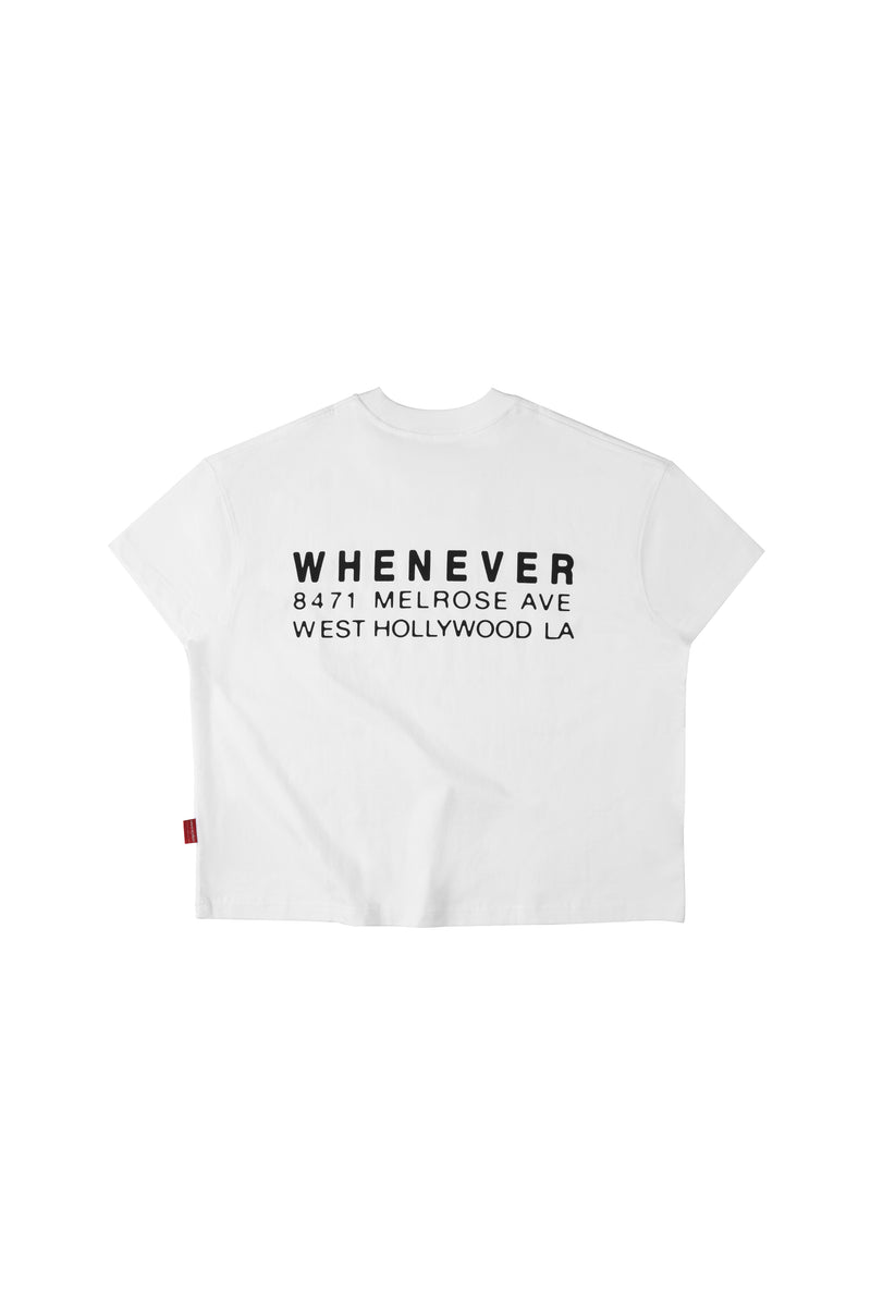WHITE "WHENEVER" LA POP-UP  T-SHIRT