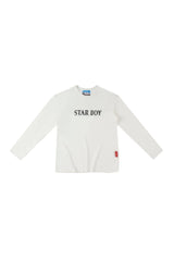 WHITE "WHENEVER" STAR BOY LONG SLEEVE T-SHIRT