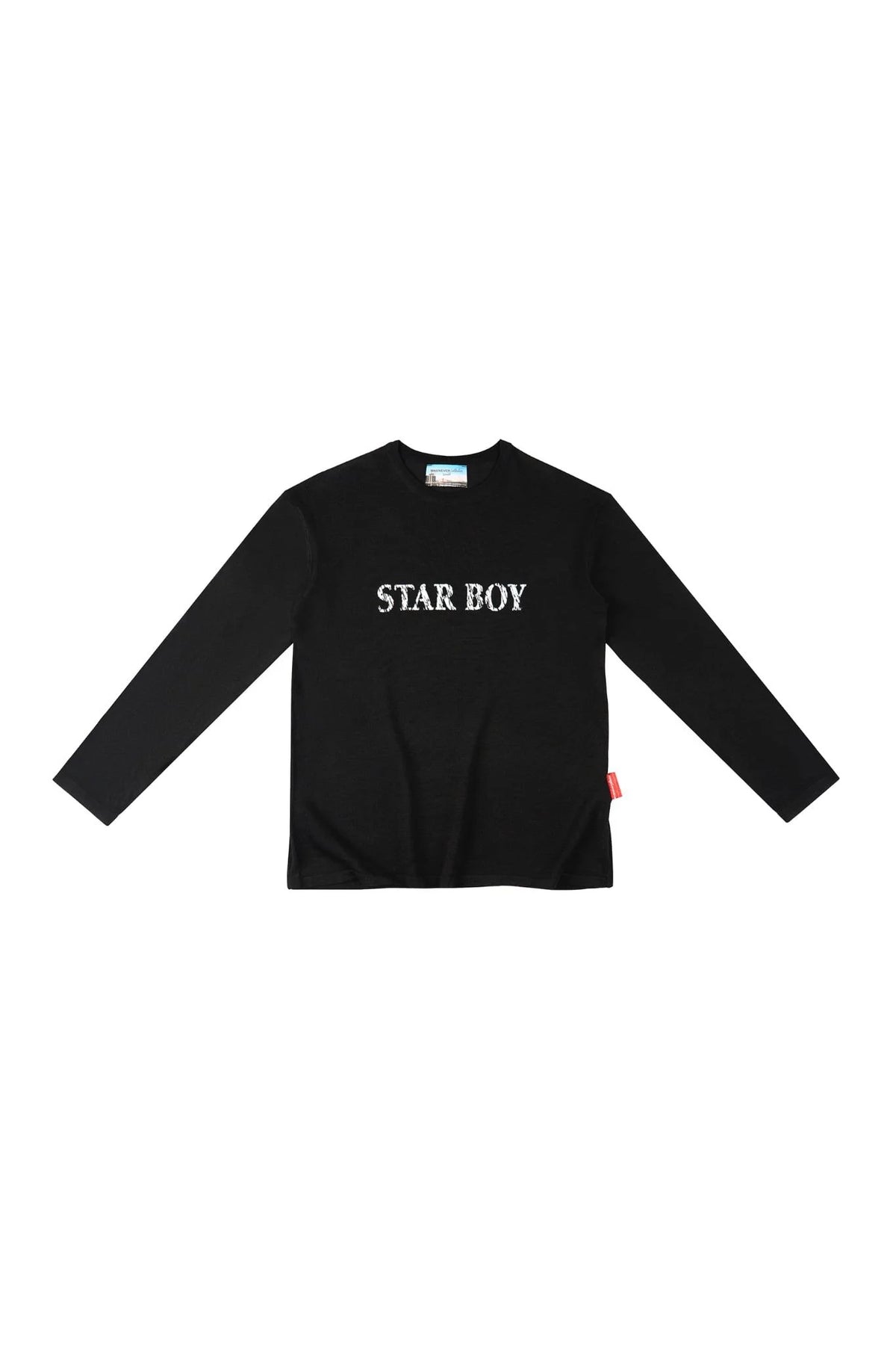 BLACK "WHENEVER" STAR BOY LONG SLEEVE T-SHIRT