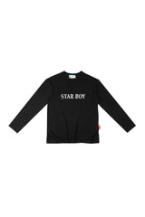 BLACK "WHENEVER" STAR BOY LONG SLEEVE T-SHIRT