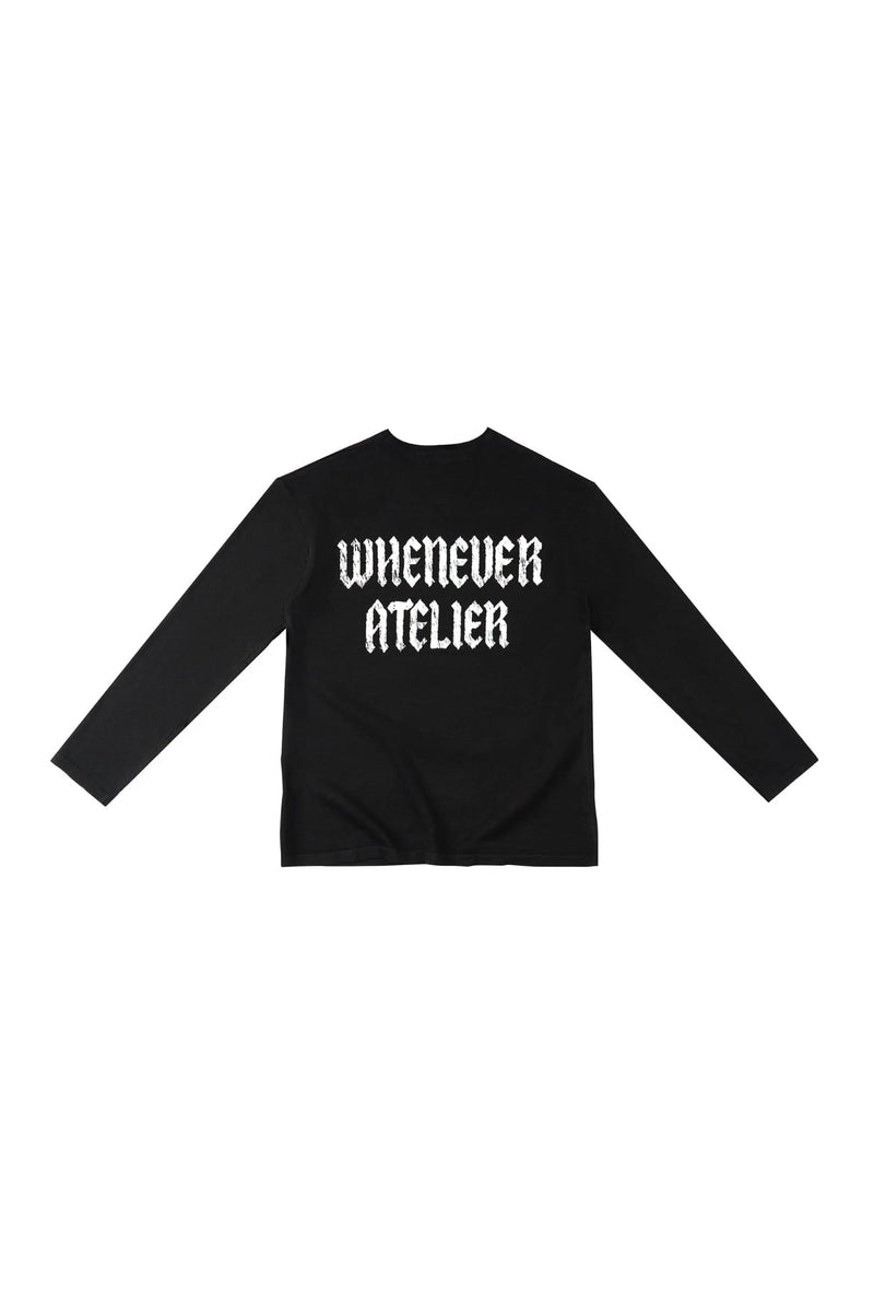 BLACK "WHENEVER" STAR BOY LONG SLEEVE T-SHIRT