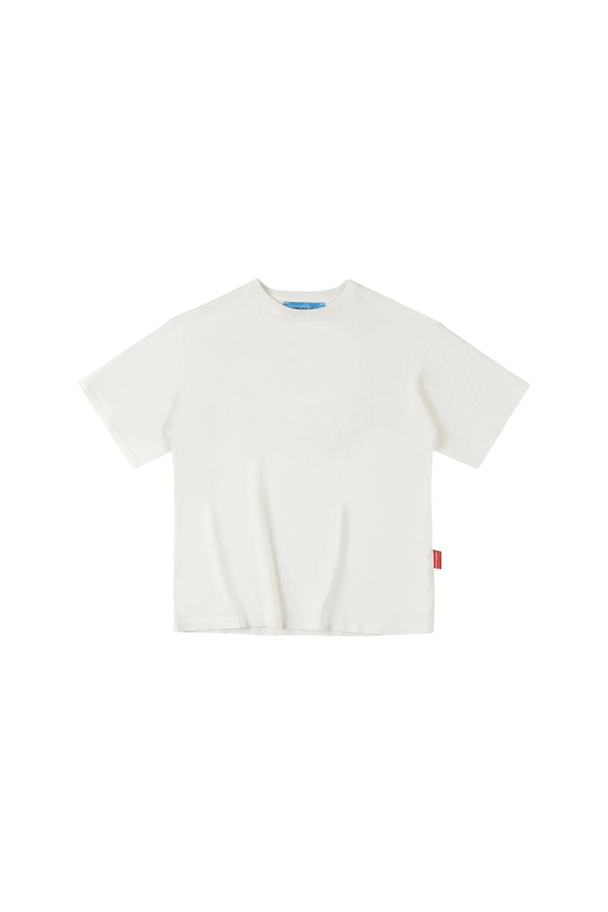 WHITE "WHENEVER" DISTRESSED LOGO T-SHIRT