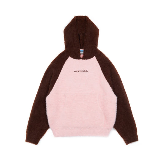 PINK BROWN “WHENEVER” COZY FOX RAGLAN HOODIE 