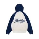GREY NAVY “WHENEVER” COZY FOX RAGLAN HOODIE 