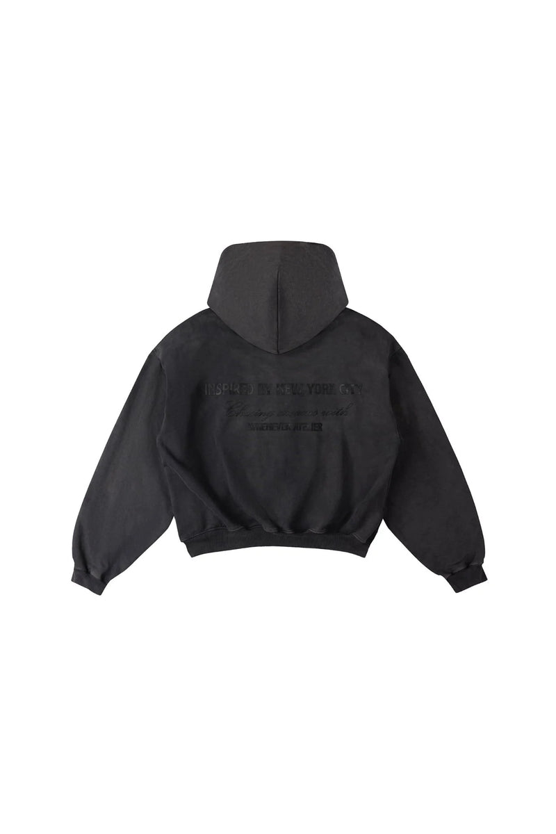 VINTAGE GREY "WHENEVER" SUPERSTAR PADDED TRACK JACKET
