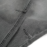 WIDE- LEG GREY WASHED DENIM PANTS/ GREY
