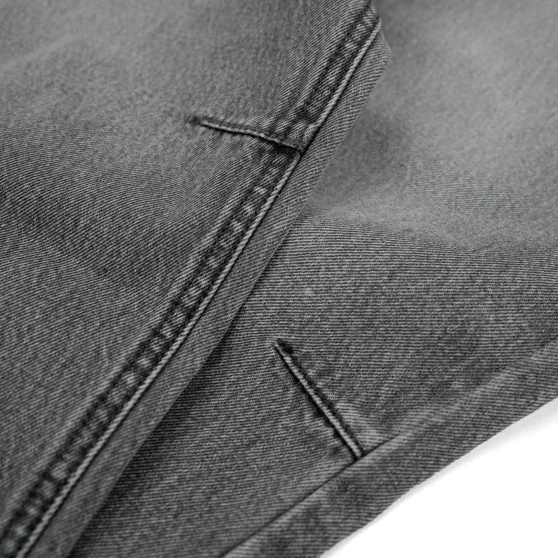 WIDE- LEG GREY WASHED DENIM PANTS/ GREY